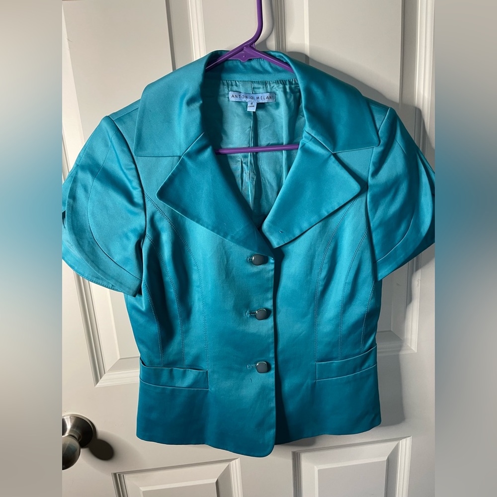 Antonio Melani Short Sleeve Teal Blazer